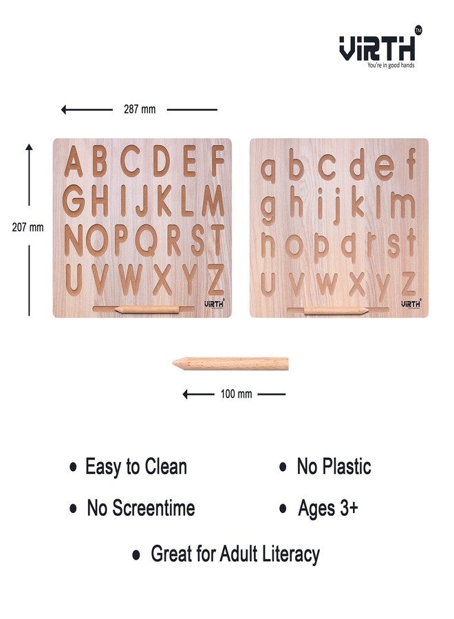 Virth لوحة تعليم الحروف والأرقام والأنماط الإنجليزية من فيرث، 4 في 2 | حروف كبيرة (أكبد)، حروف صغيرة (أبجد)، وأرقام من 0 إلى 9 | علّم طفلك الحروف والأرقام والأنماط - Image 2